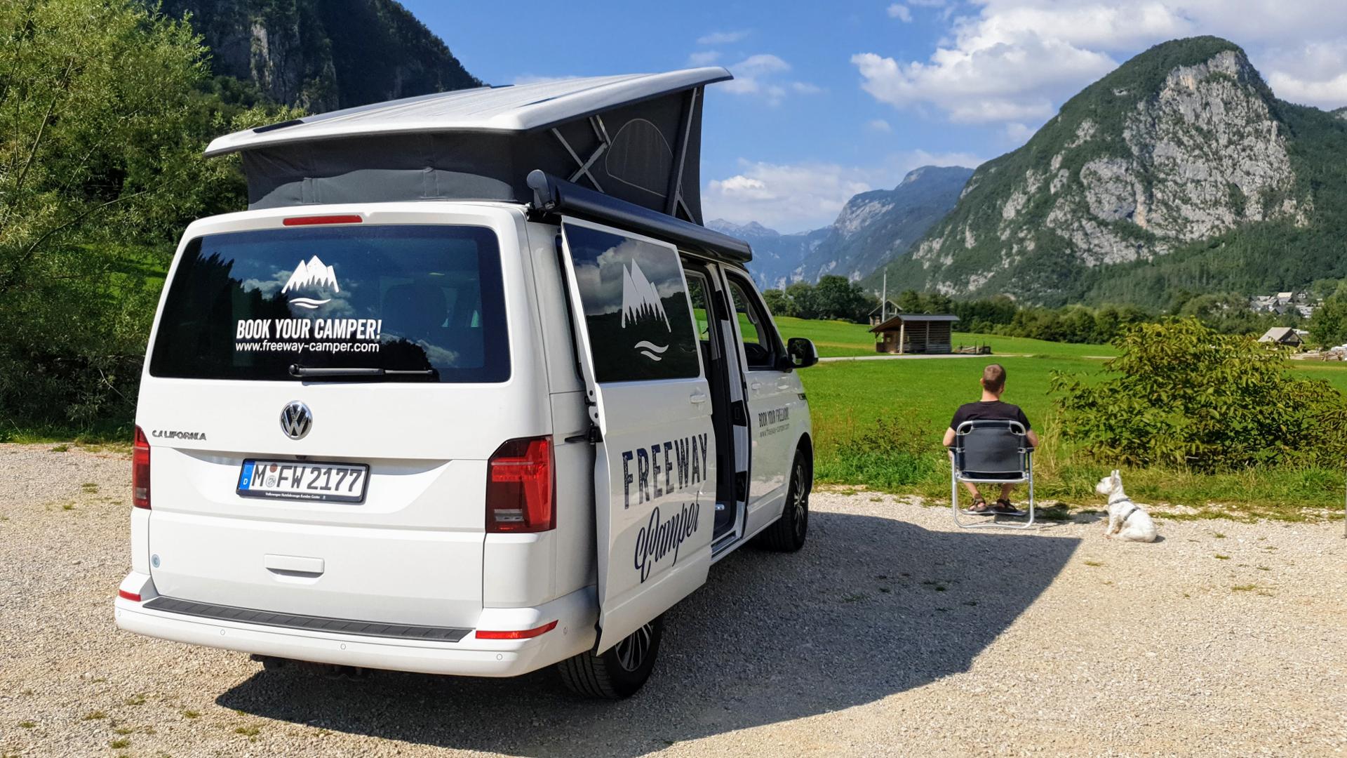 Camper van on a Slovenian campsite
